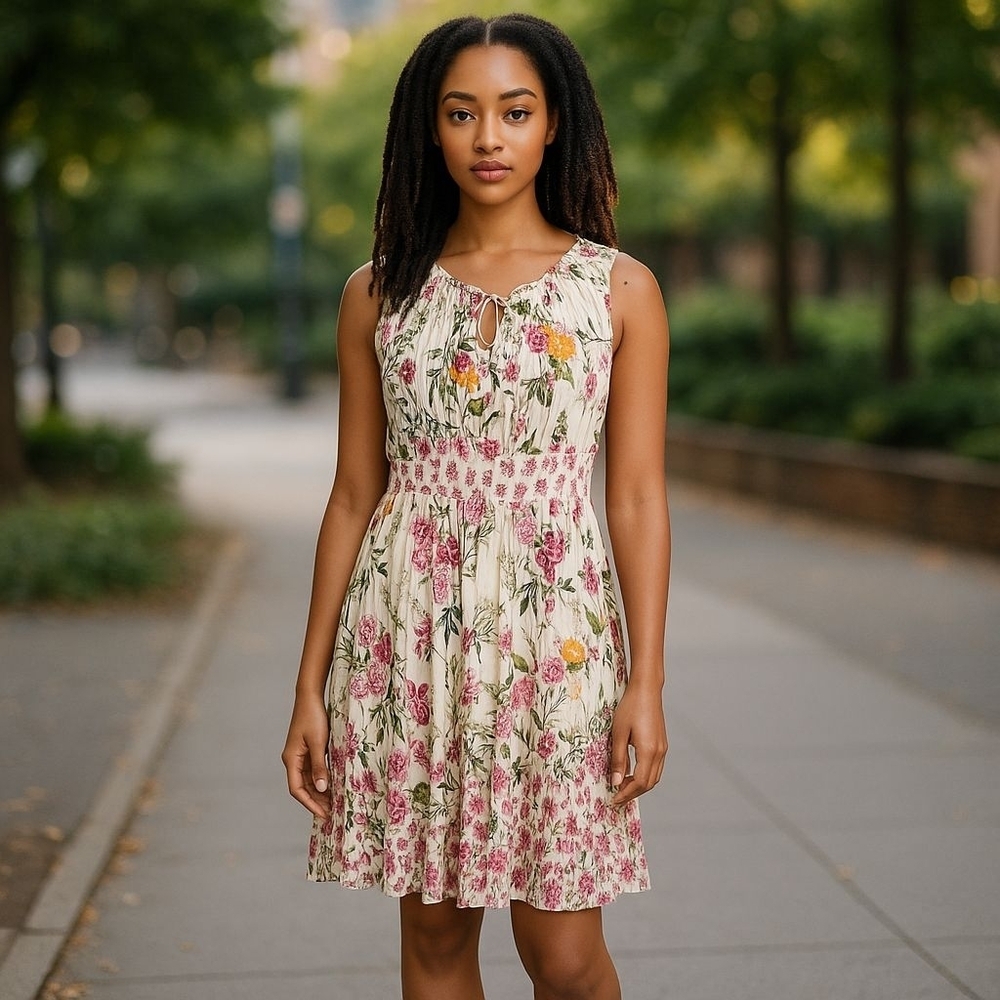 Billabong sz large Floral Sleeveless midi Dress sundress